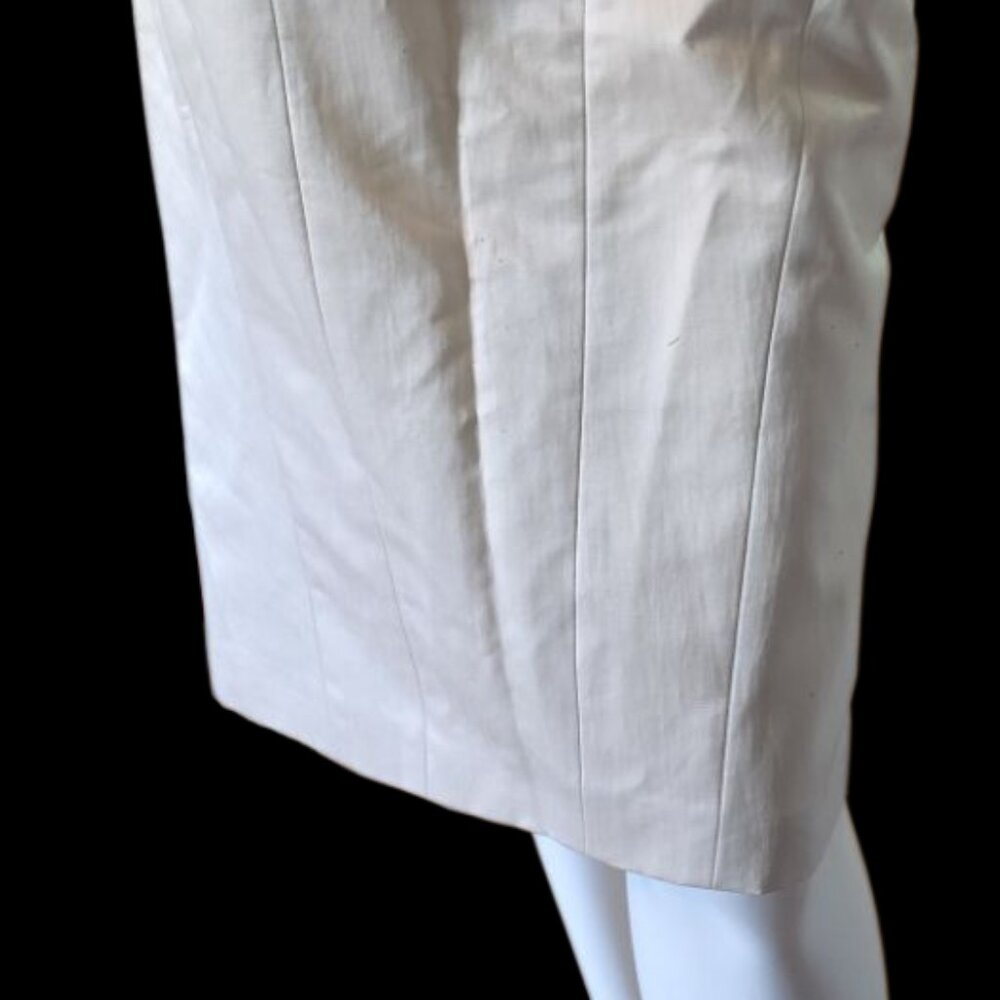 Blumarine Cotton & Silk Pencil Skirt W/Lace Accent Reverse Slit Exc. Condition
